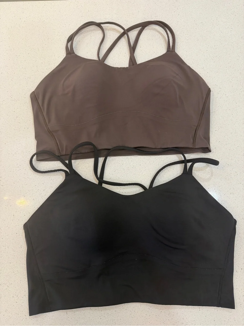 Lululemon Longline Bralette - Set of 2 Black and Brown Size 10 B/C